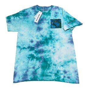 Knitswell Urban Outfitters Size M Blue Monet Water Lilies Tie Dye T-Shirt NWT